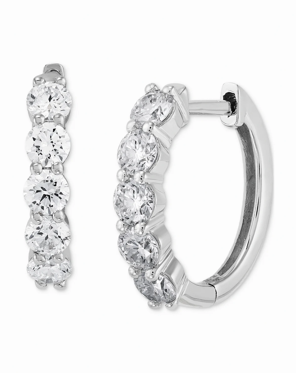 Lab Grown Diamond Hoop Earrings (1 ct. t.w.) in 14k White or Yellow Gold