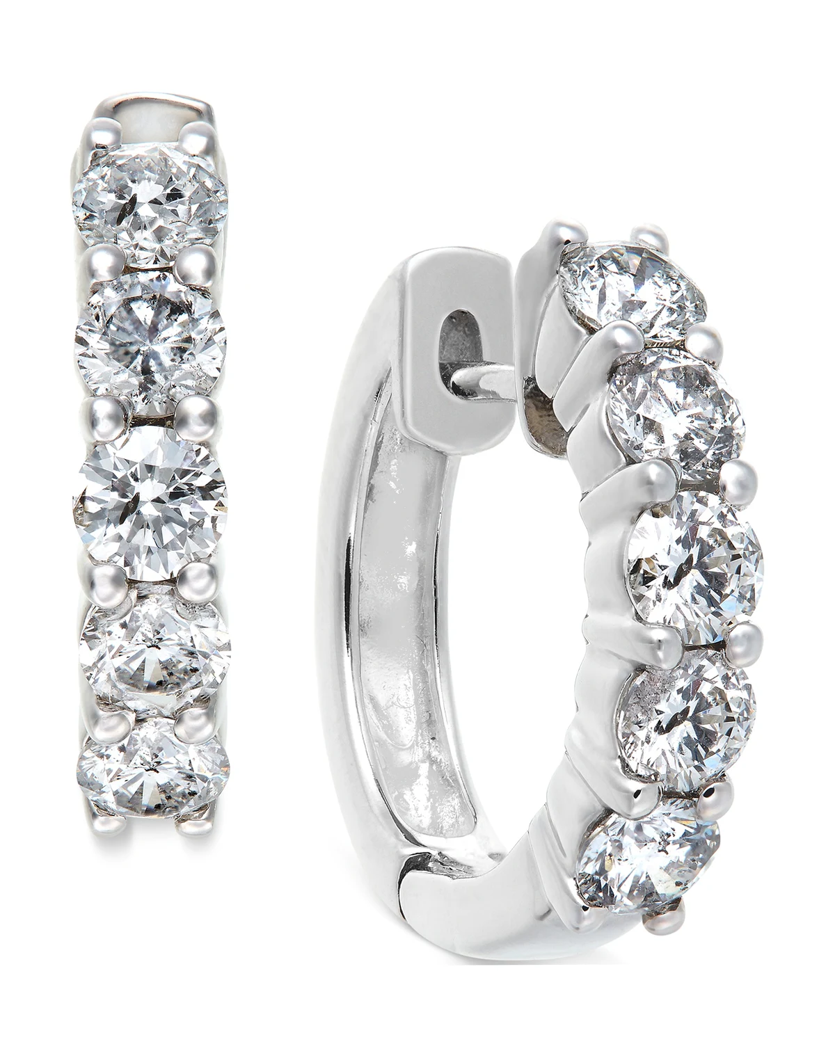 Diamond Hoop Earrings in 14k White Gold (1-1/2 ct. t.w.)