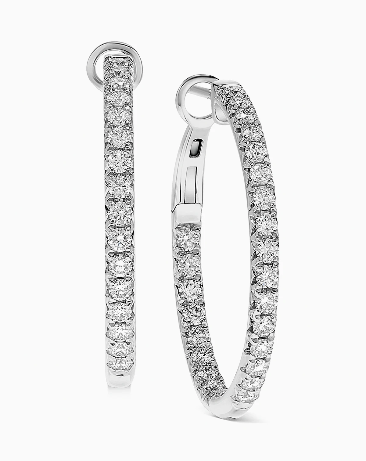 Diamond In & Out Hoop Earrings (1 ct. t.w.) in 14k Gold