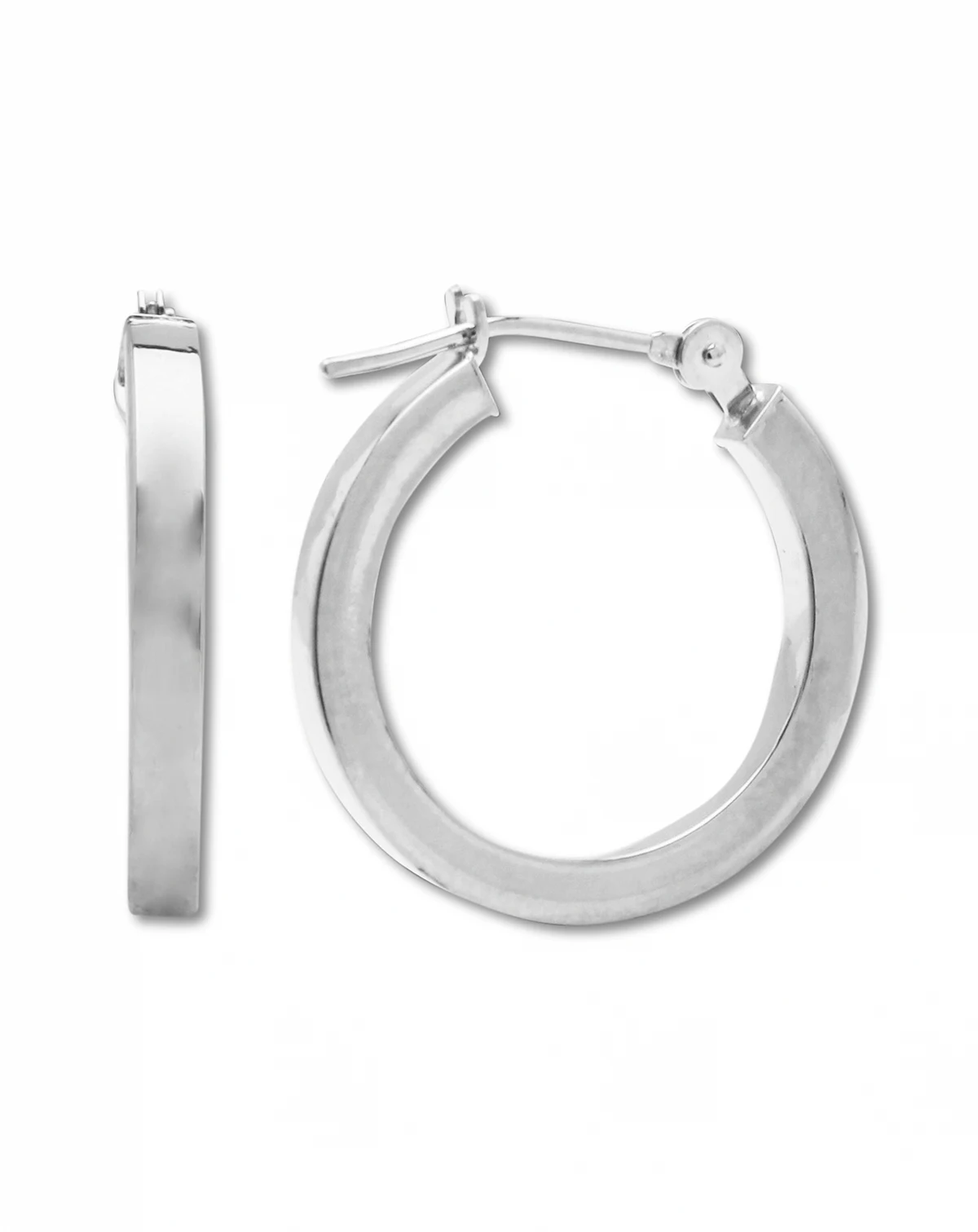 Polished Hoop Earrings in 14k White Gold (17mm)