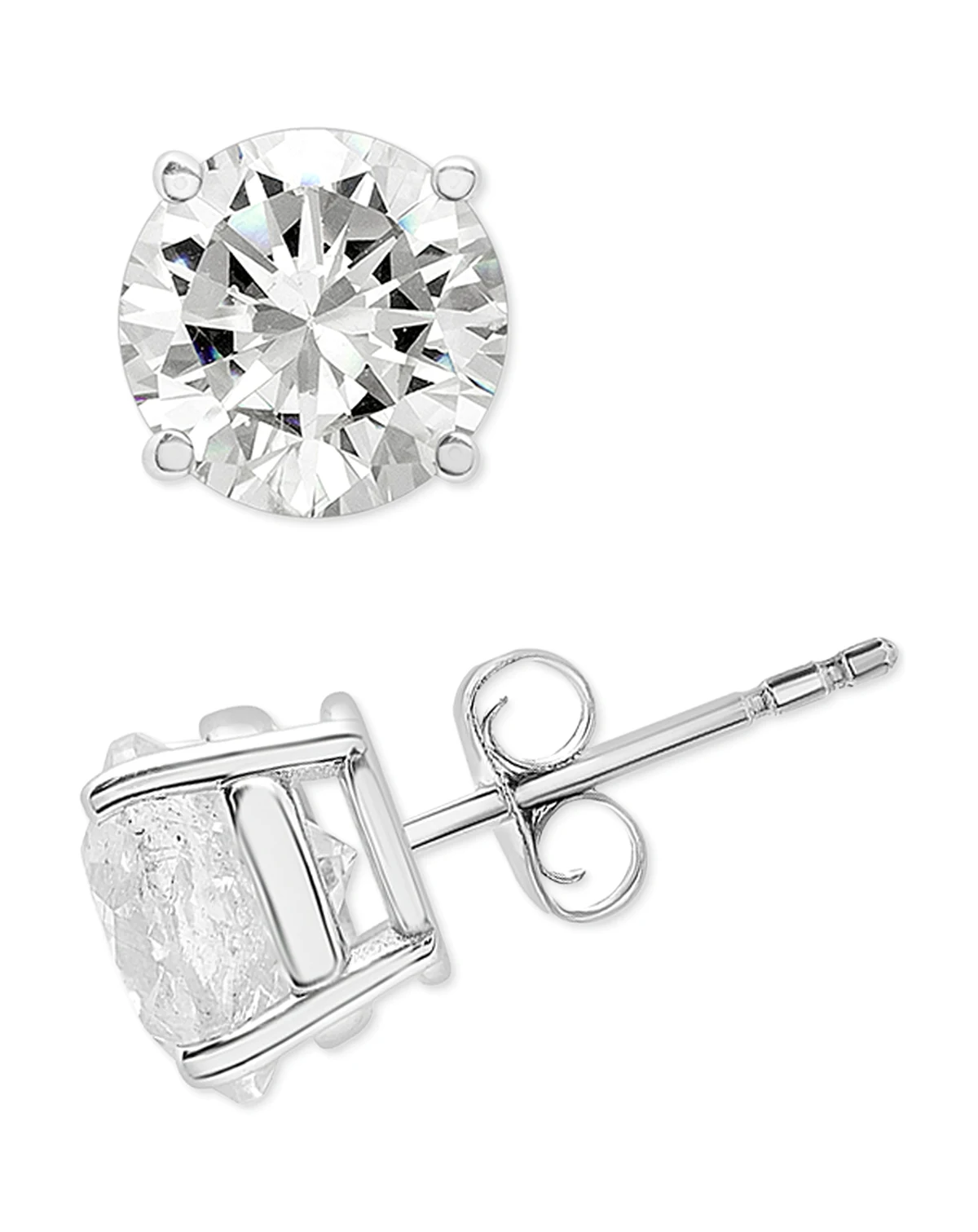 Diamond Four Prong Stud Earrings (2 ct. t.w.) in 14k White Gold