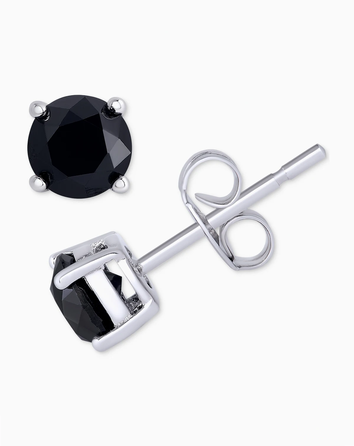 Black Diamond Stud Earrings (1 ct. t.w.) in Sterling Silver