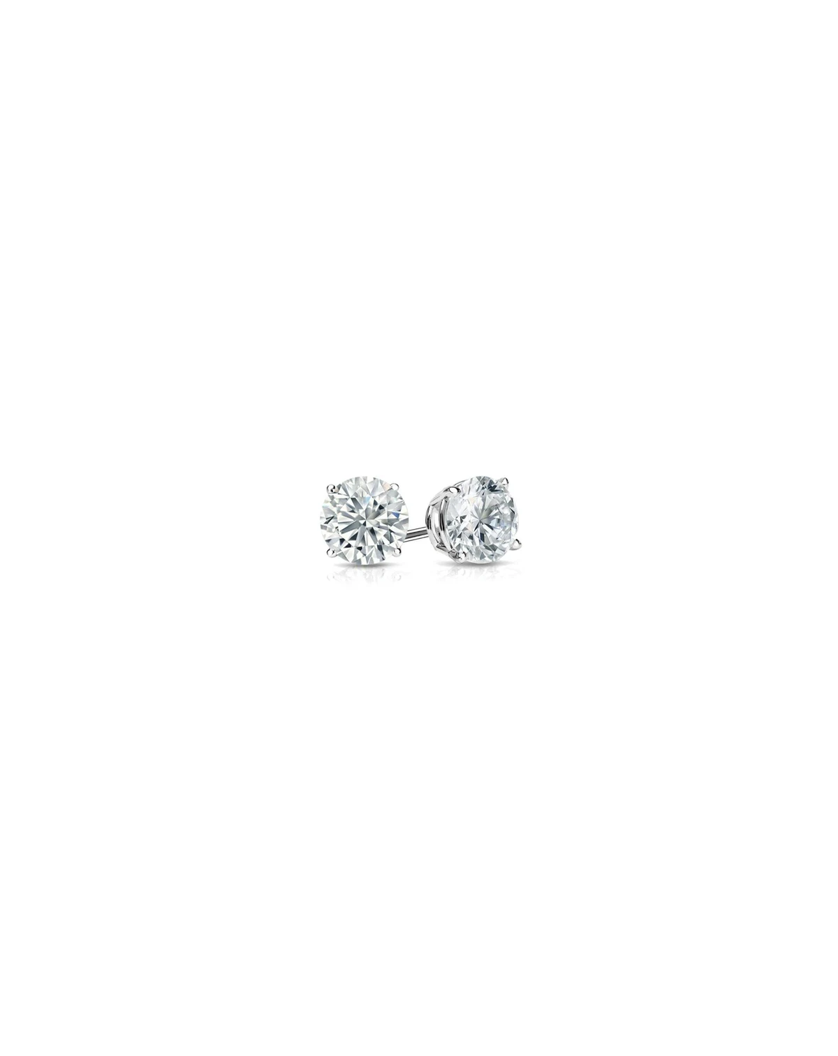 Suzy Levian Sterling Silver Cubic Zirconia Round-Cut Classic Stud Earrings