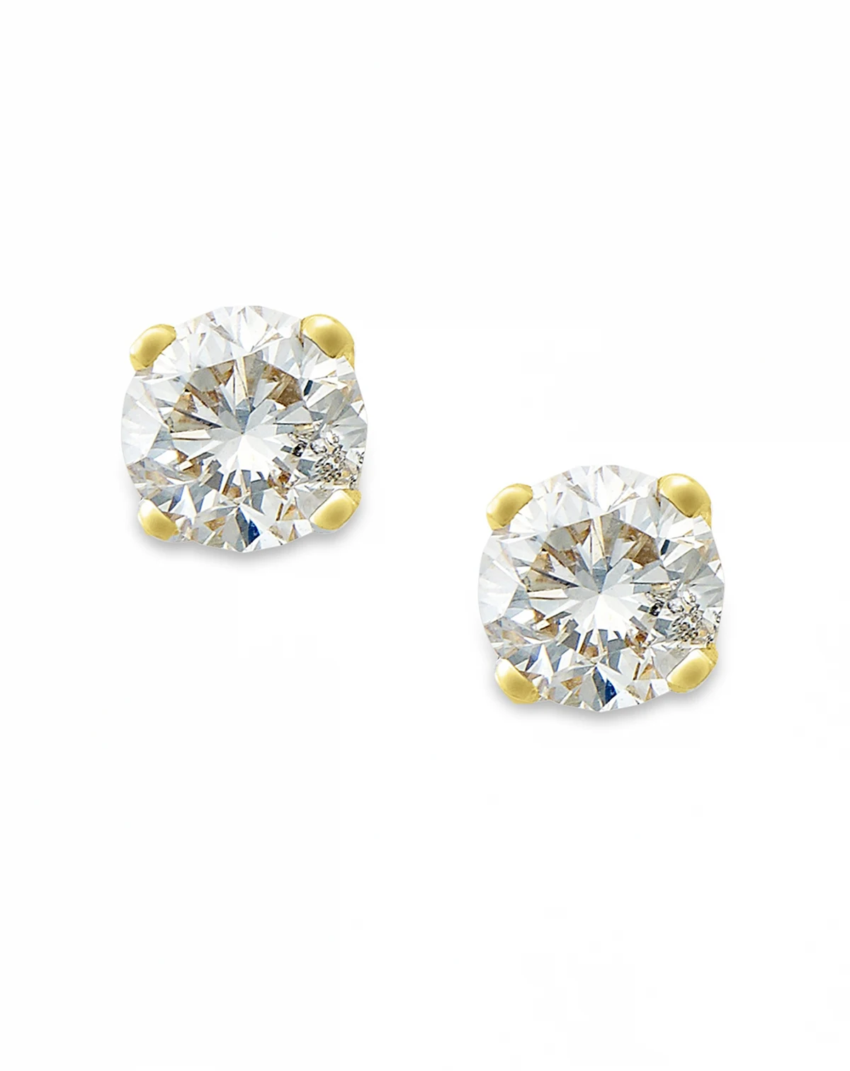 Round-Cut Diamond Stud Earrings in 10k Yellow or White Gold (1/10 ct. t.w.)