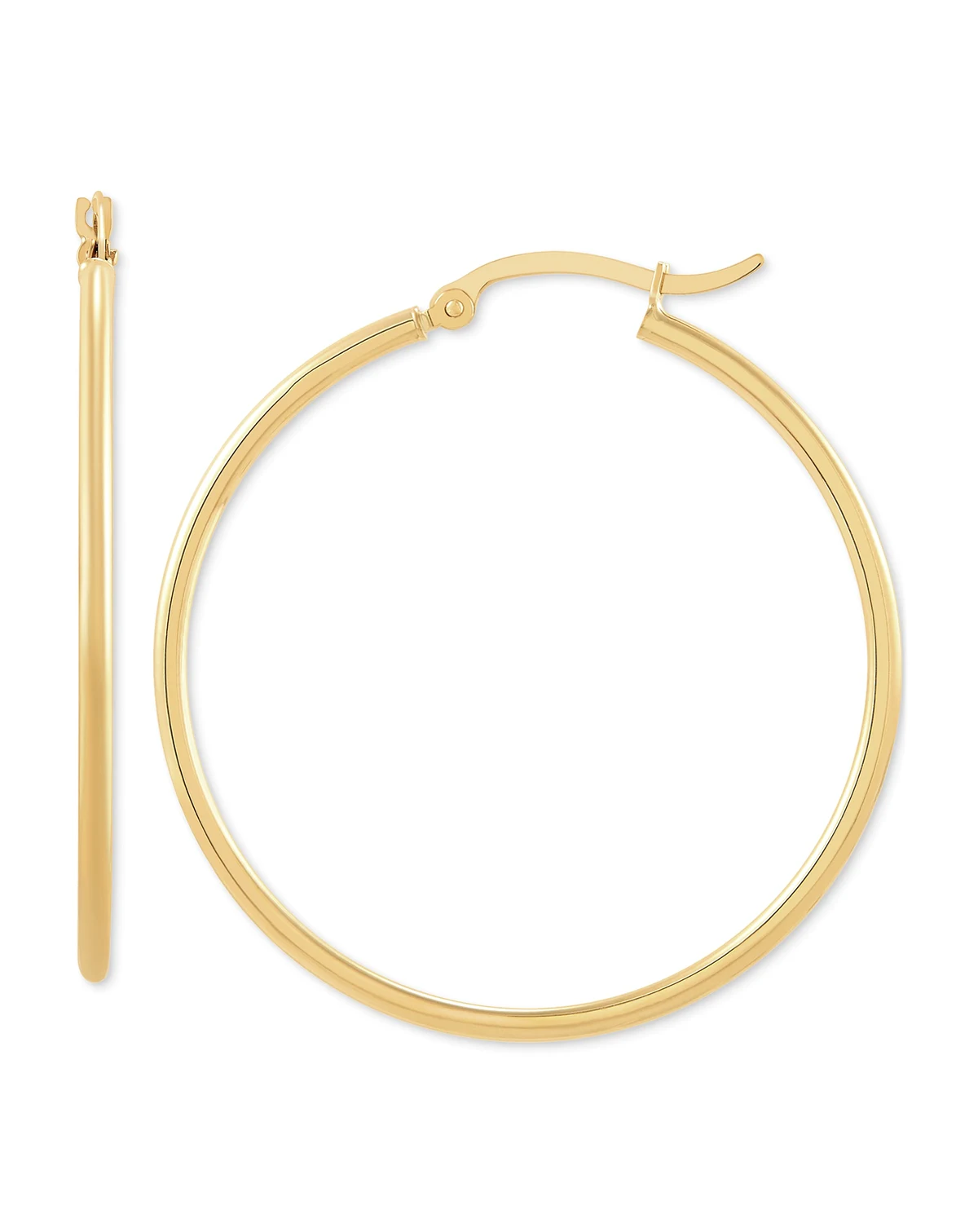 14k Gold Hoop Earrings, 40mm