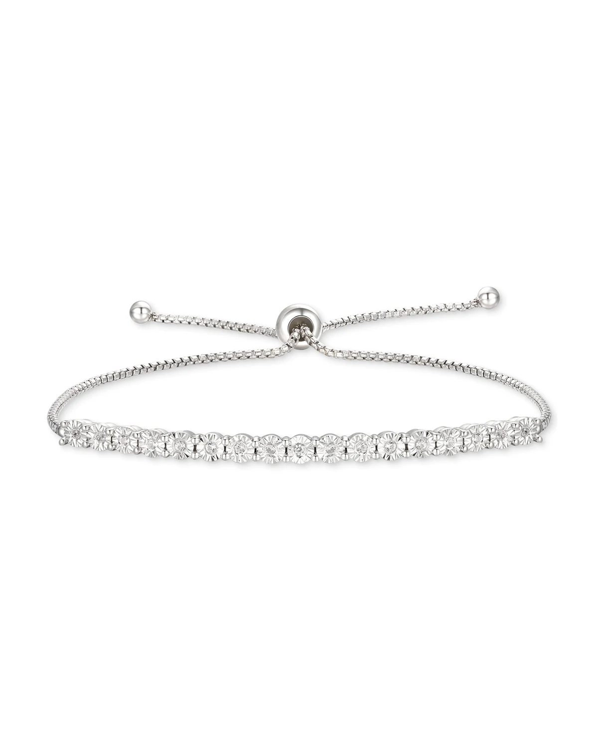 Diamond Bolo Bracelet (1/10 ct. t.w.) in Sterling Silver, 14k Gold-Plated Sterling Silver or 14k Rose Gold-Plated Sterling Silver
