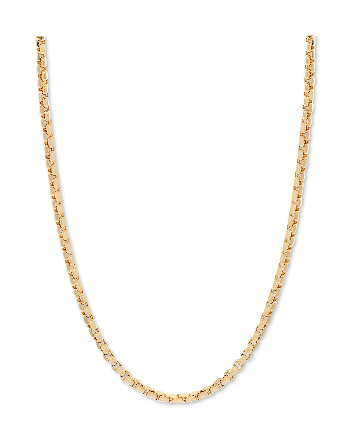 18" Round Box Link Chain Necklace (1-1/2 mm) in 14k Gold