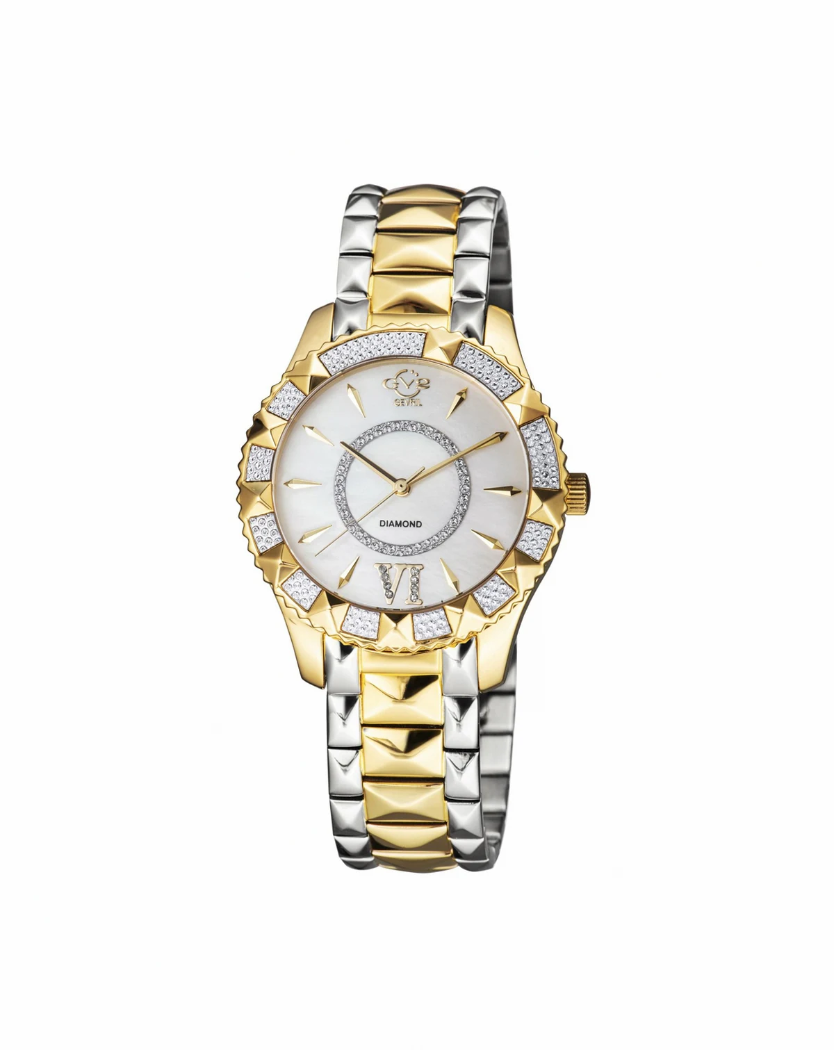 GV2 Women's Venice Two-Tone Stainless Steel and Ion Plating Swiss Quartz Bracelet Watch 38.5 mm