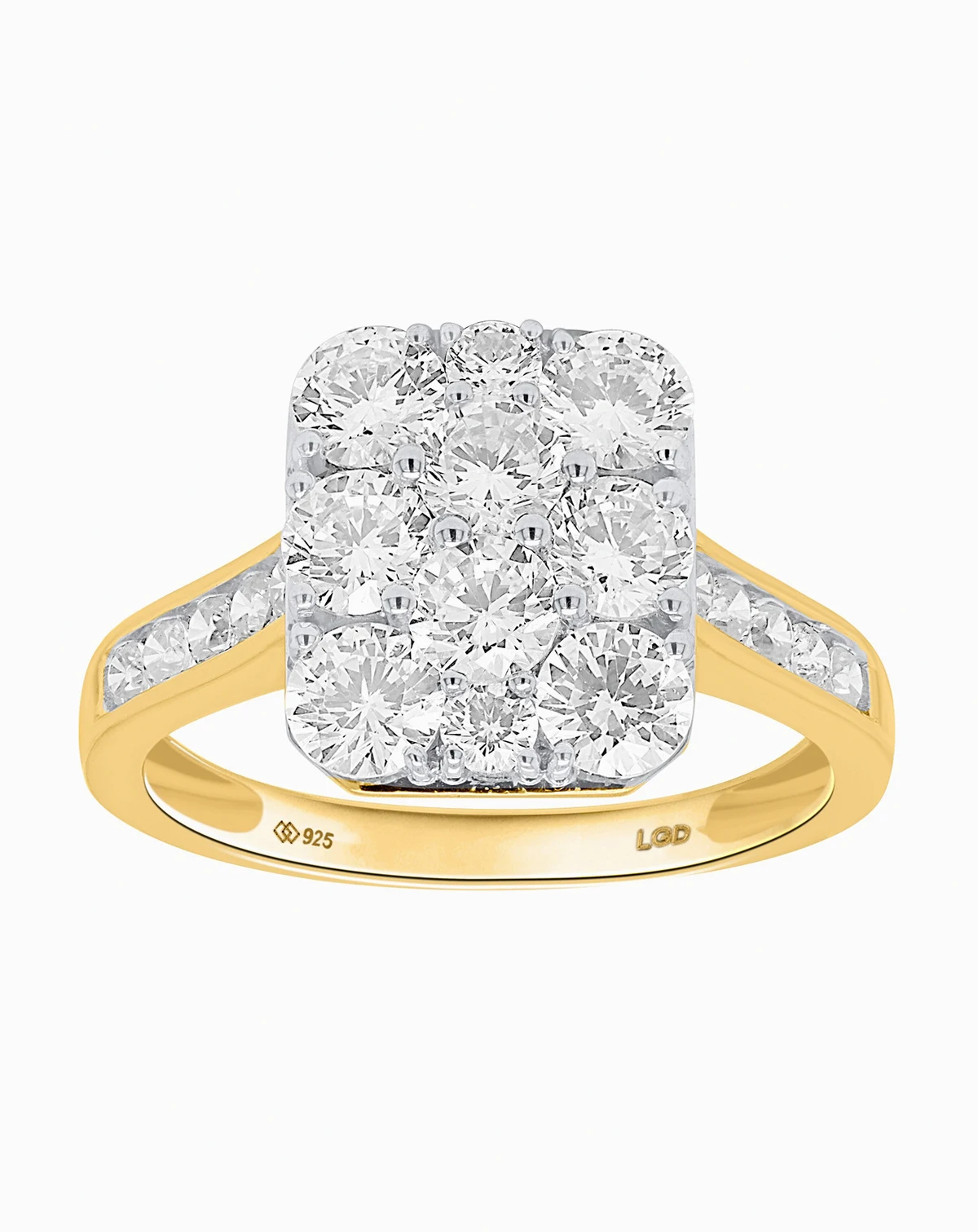 Lab-Grown Diamond Ring (2 ct. t.w.) in 14k Gold-Plated Sterling Silver