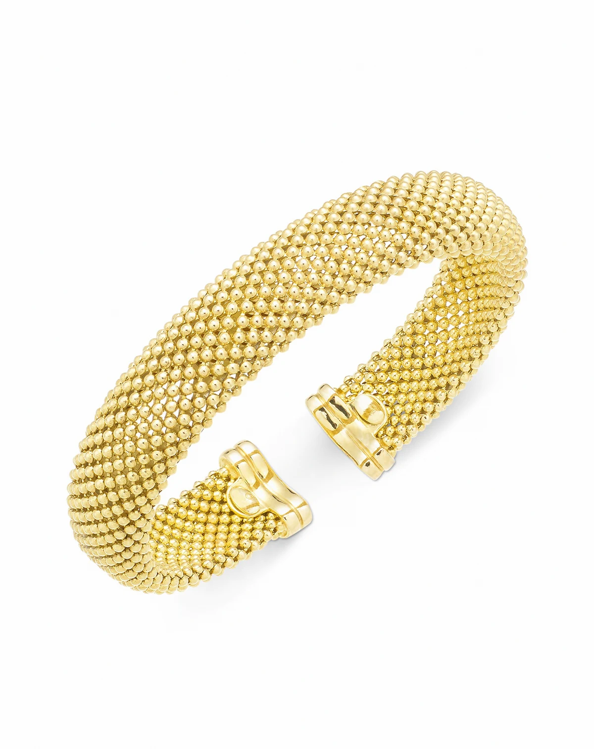 Mesh Bangle Bracelet in 14k Gold over Sterling Silver