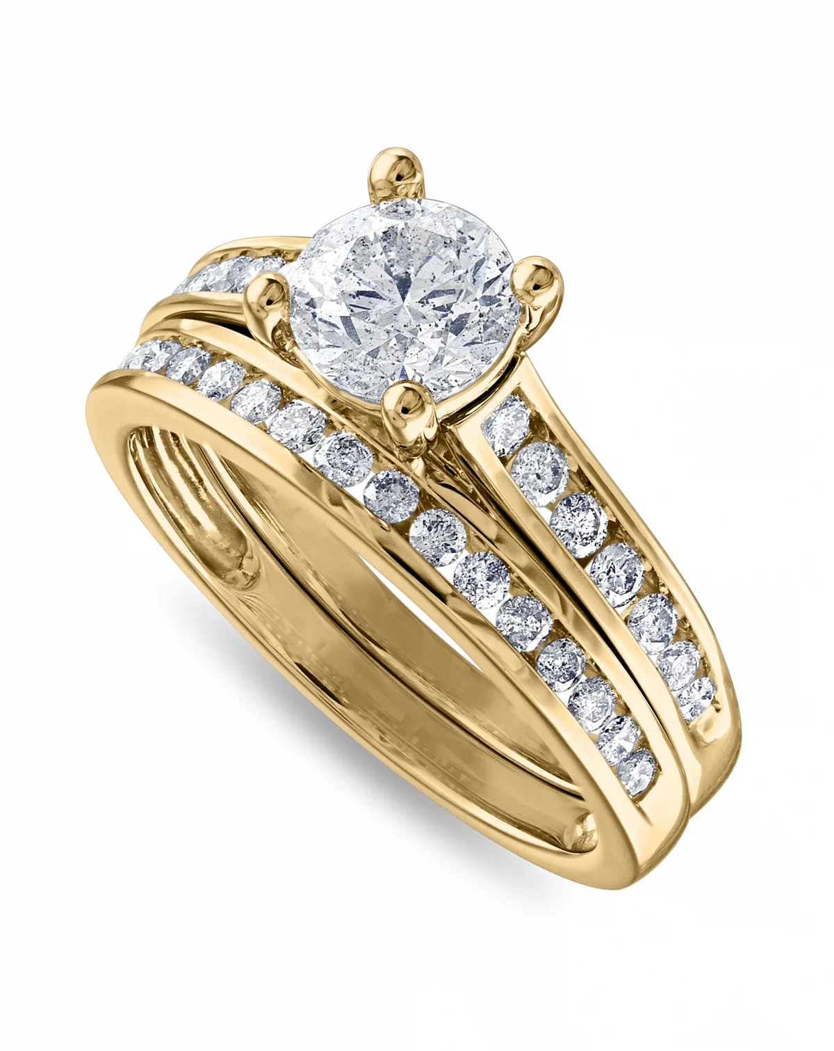 Diamond (1-1/2 ct. t.w.) Channel-Set Bridal Set in 14K White, Yellow or Rose Gold
