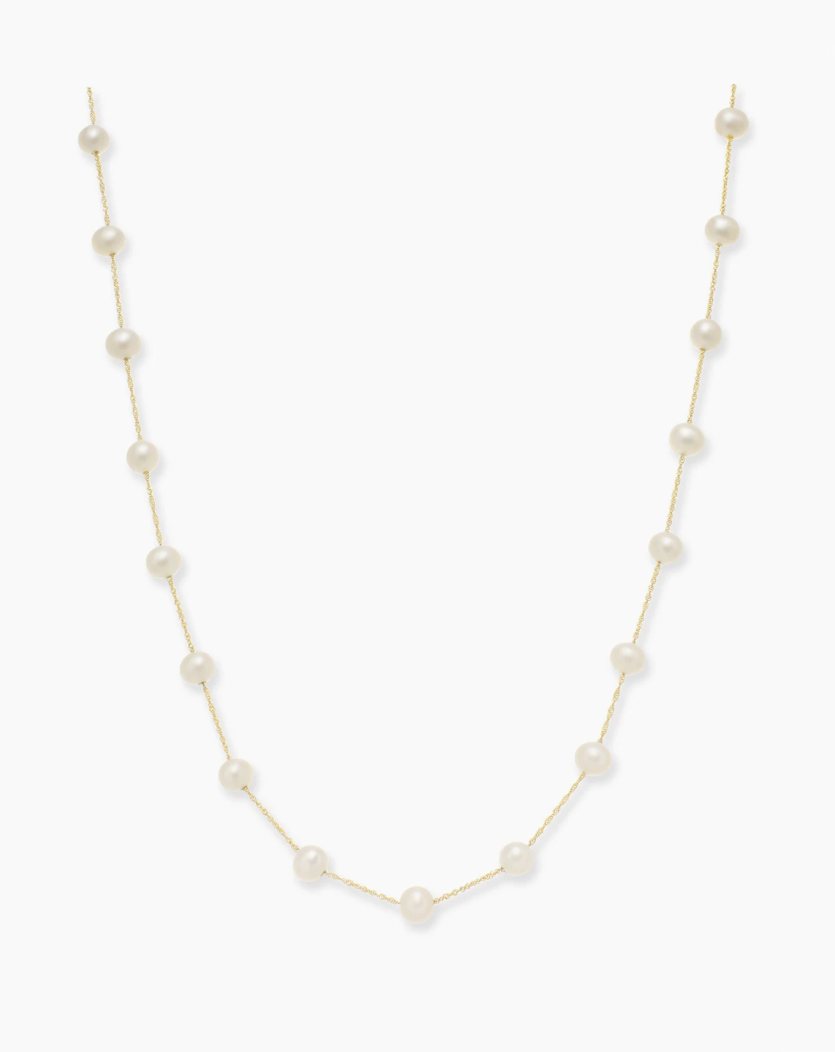 EFFY® Cultured Freshwater Pearl Station 18" Necklace in 14k Gold (5-1/2mm)