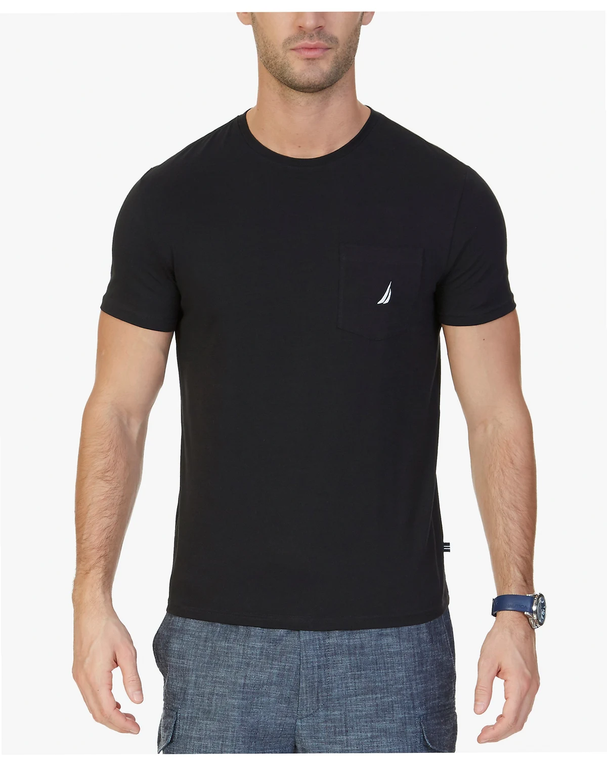 Men's Classic-Fit Solid Crew-Neck Pocket T-Shirt