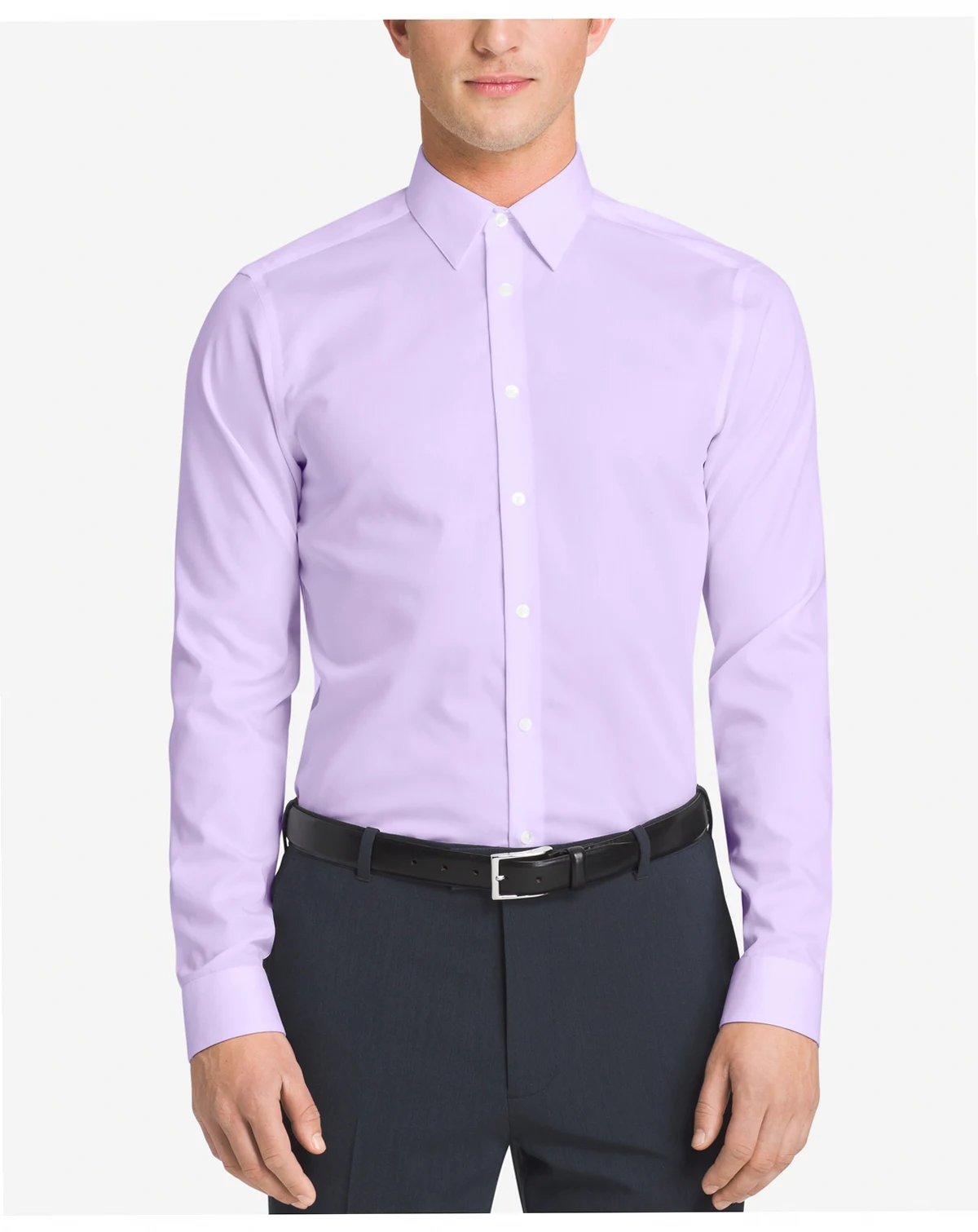 Men's Slim-Fit Non-Iron Herringbone Dress Shirt