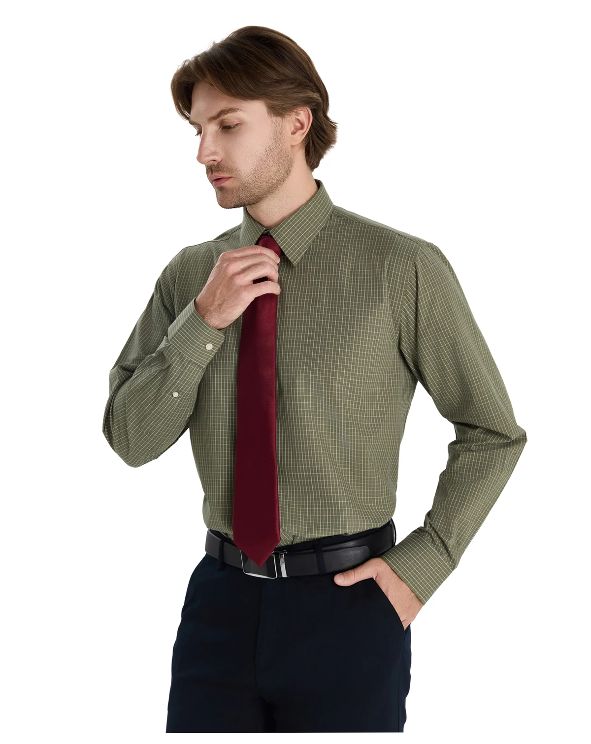 Men's Regular-Fit Micro Check Dress Shirt, Macy's Exclusive