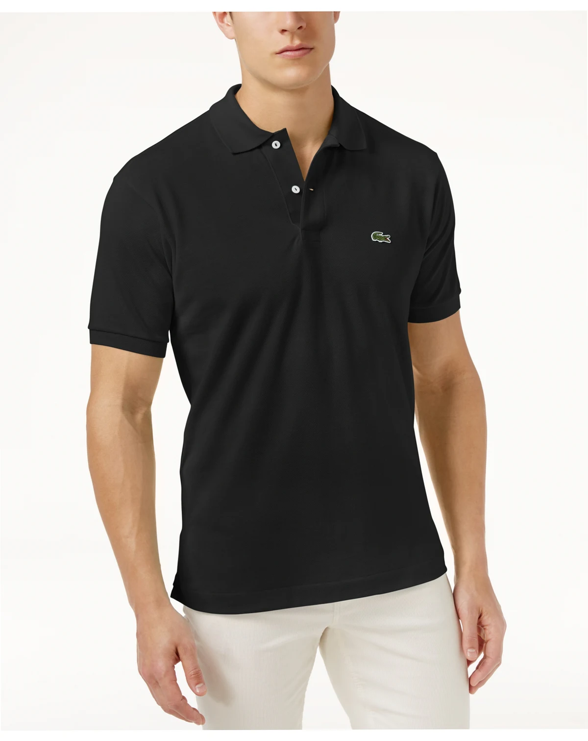 Men's Slim Fit Short Sleeve Ribbed Polo Shirt