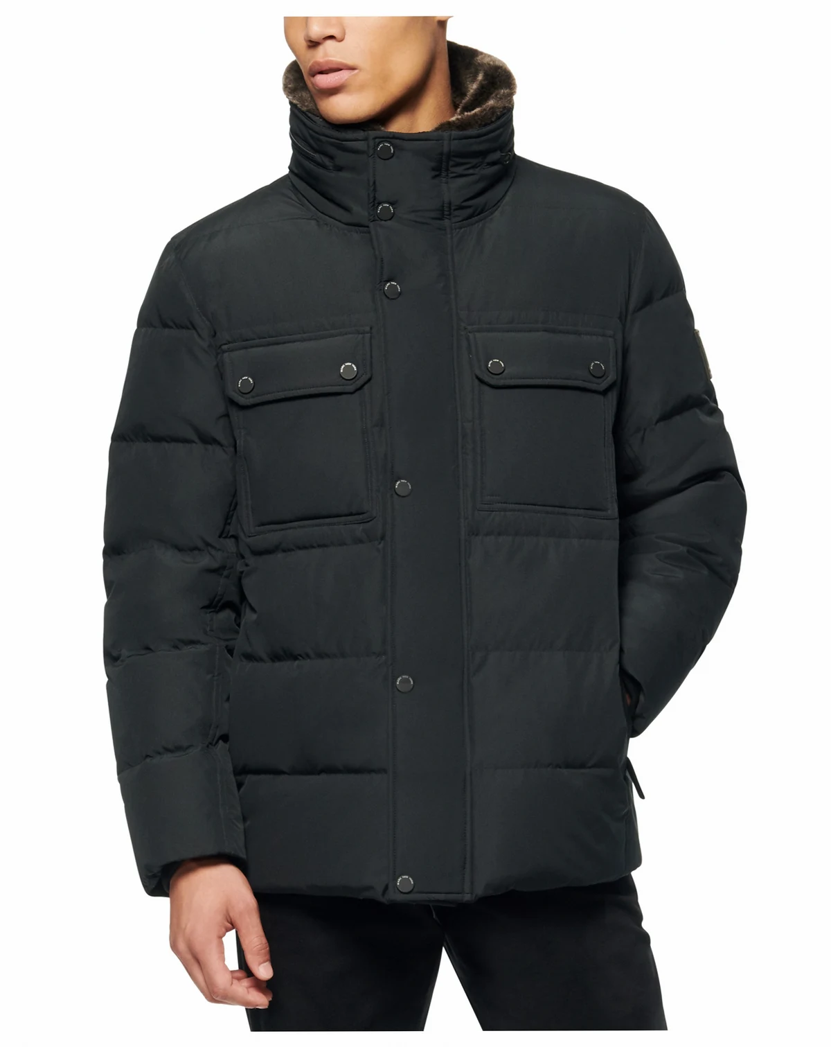 Men's Godwin Quilted Trucker Jacket with Removable Faux-Fur Trim
