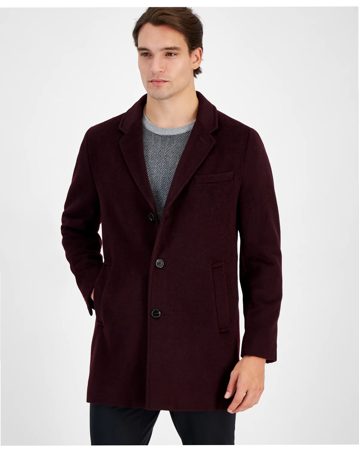 Men's Wool-Blend Car Coat