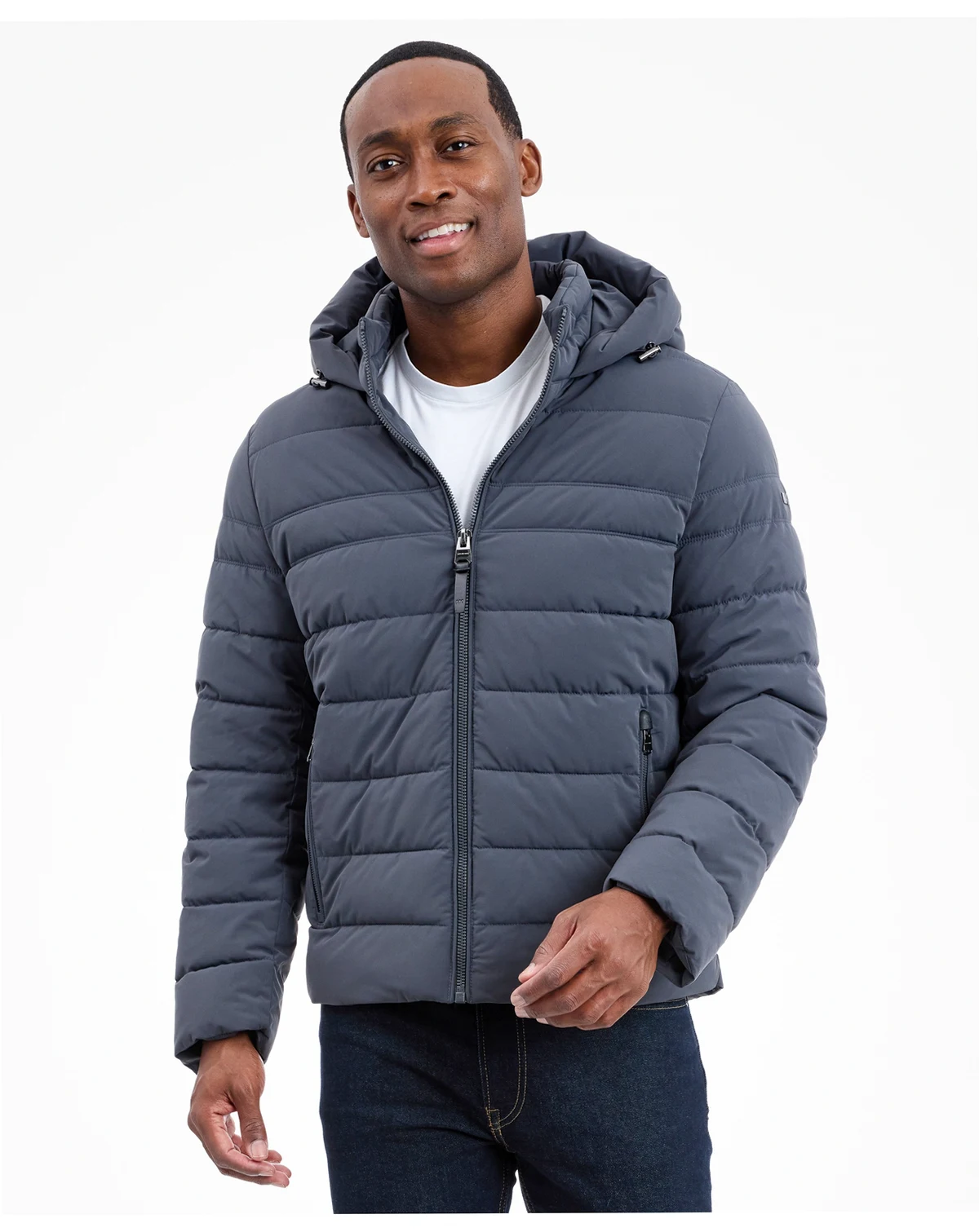 Men's Dressy Hooded Stretch Packable Jacket