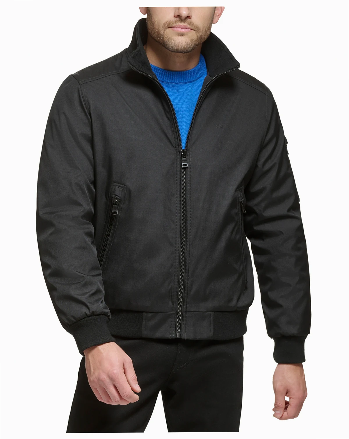 Men's Classic Zip-Front Ripstop Bomber Jacket