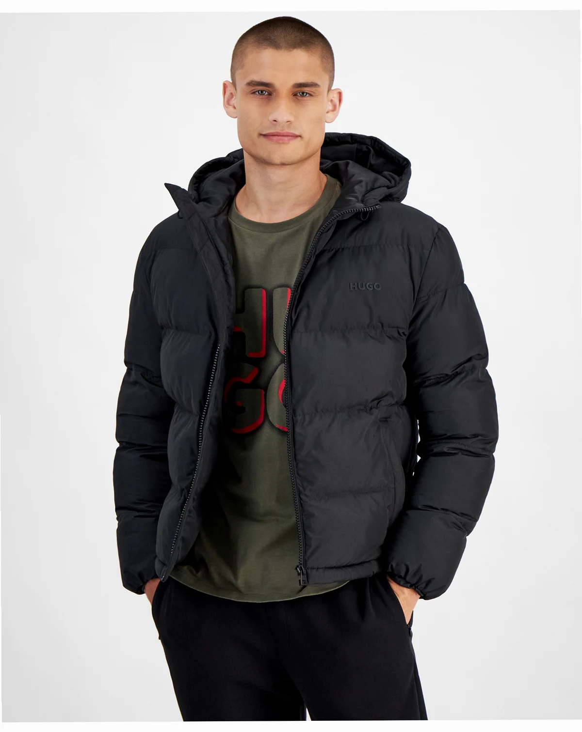 Men's Beazly2436 Slim-Fit Quilted Full-Zip Hooded Puffer Jacket