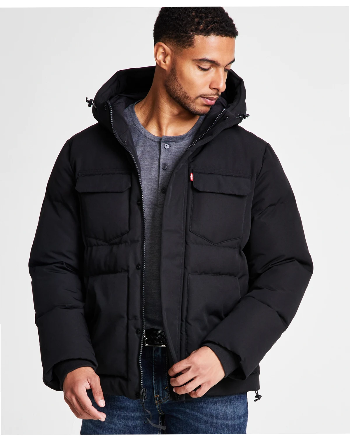 Men's Quilted Hooded Puffer Jacket