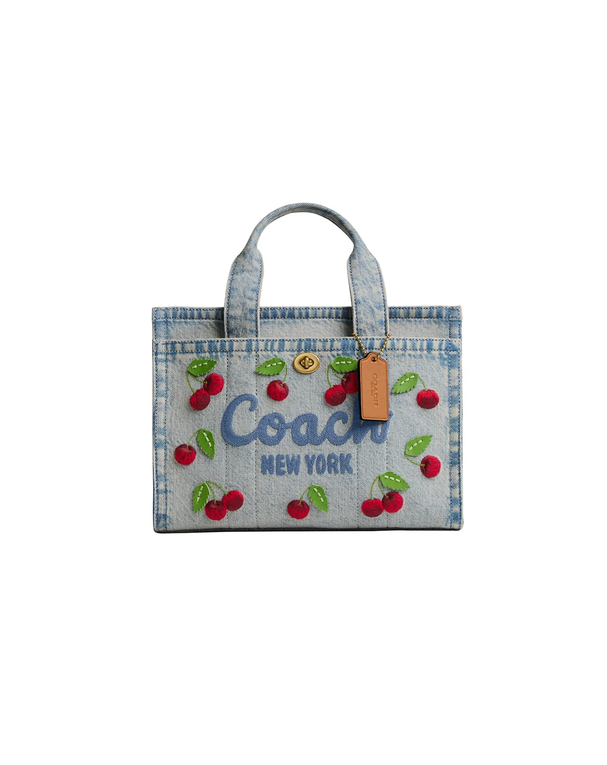 Cargo Small Denim Cherry Embroidery Tote Bag 26
