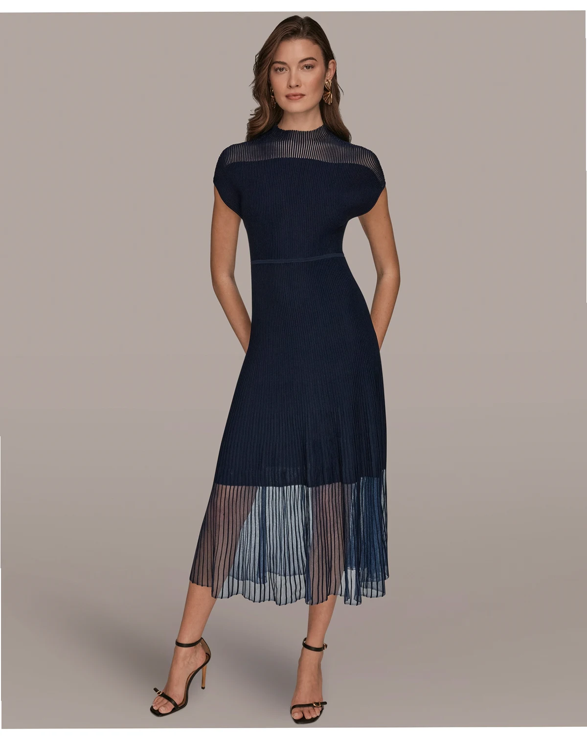 Women's Mock Neck Midi Dress