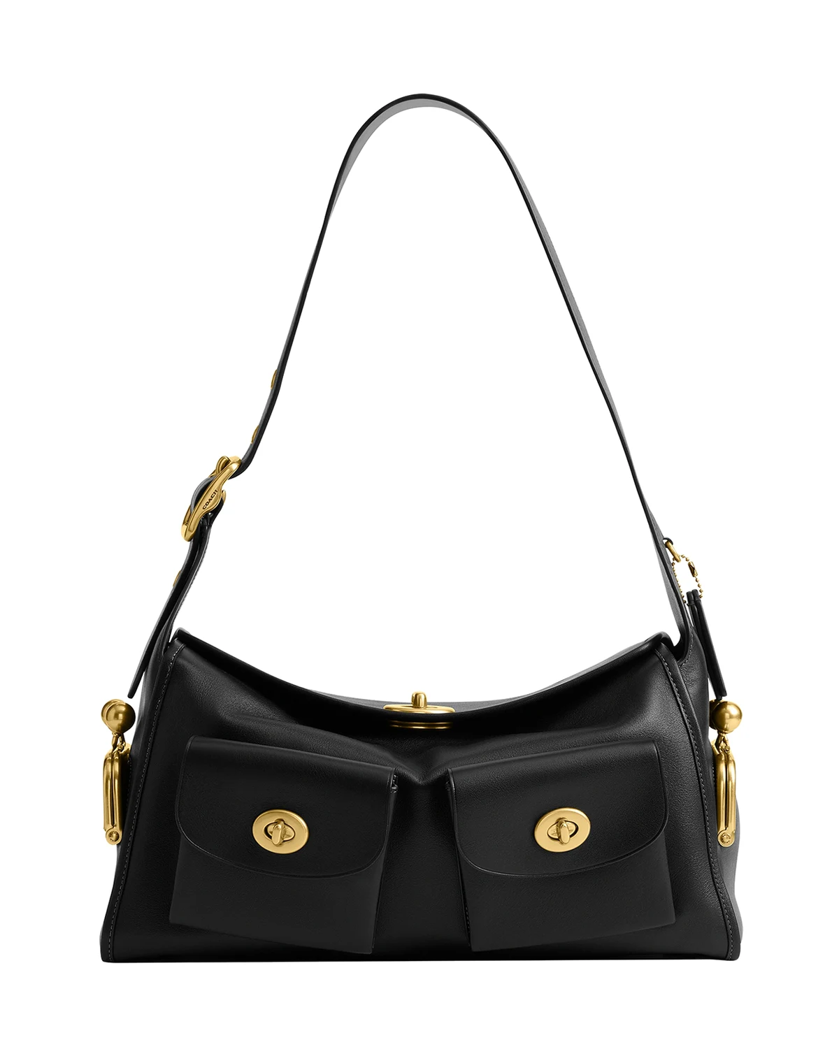 Haversack Large Leather Turnlock Shoulder Bag