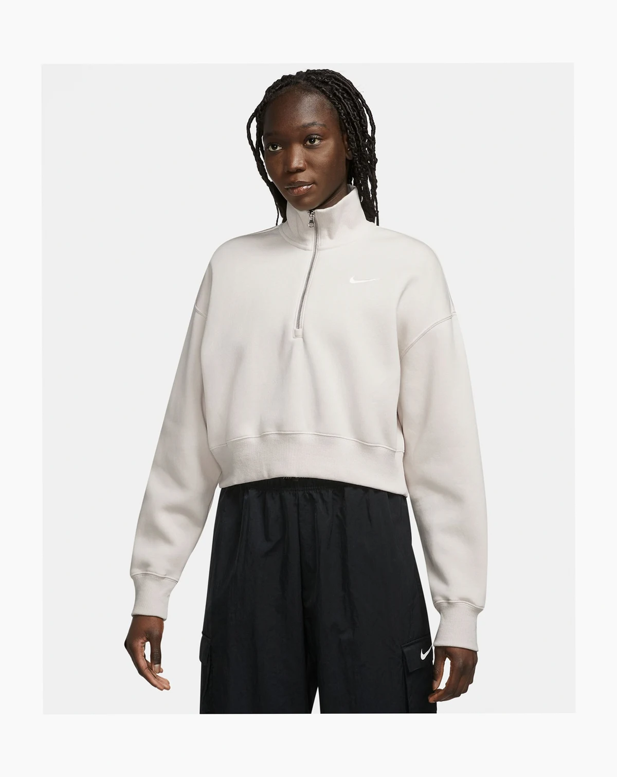 Women's Sportswear Phoenix Fleece Quarter-Zip Cropped Sweatshirt