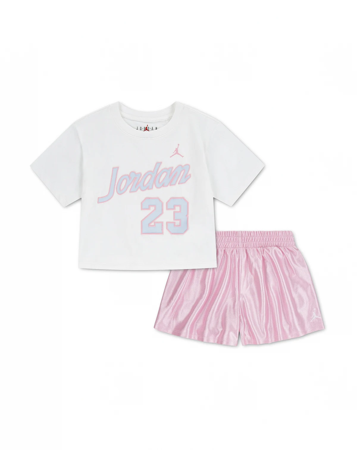 Girls' Toddler 2T-4T Flowy Durasheen Crewneck T-Shirt and Shorts, 2-Piece Set