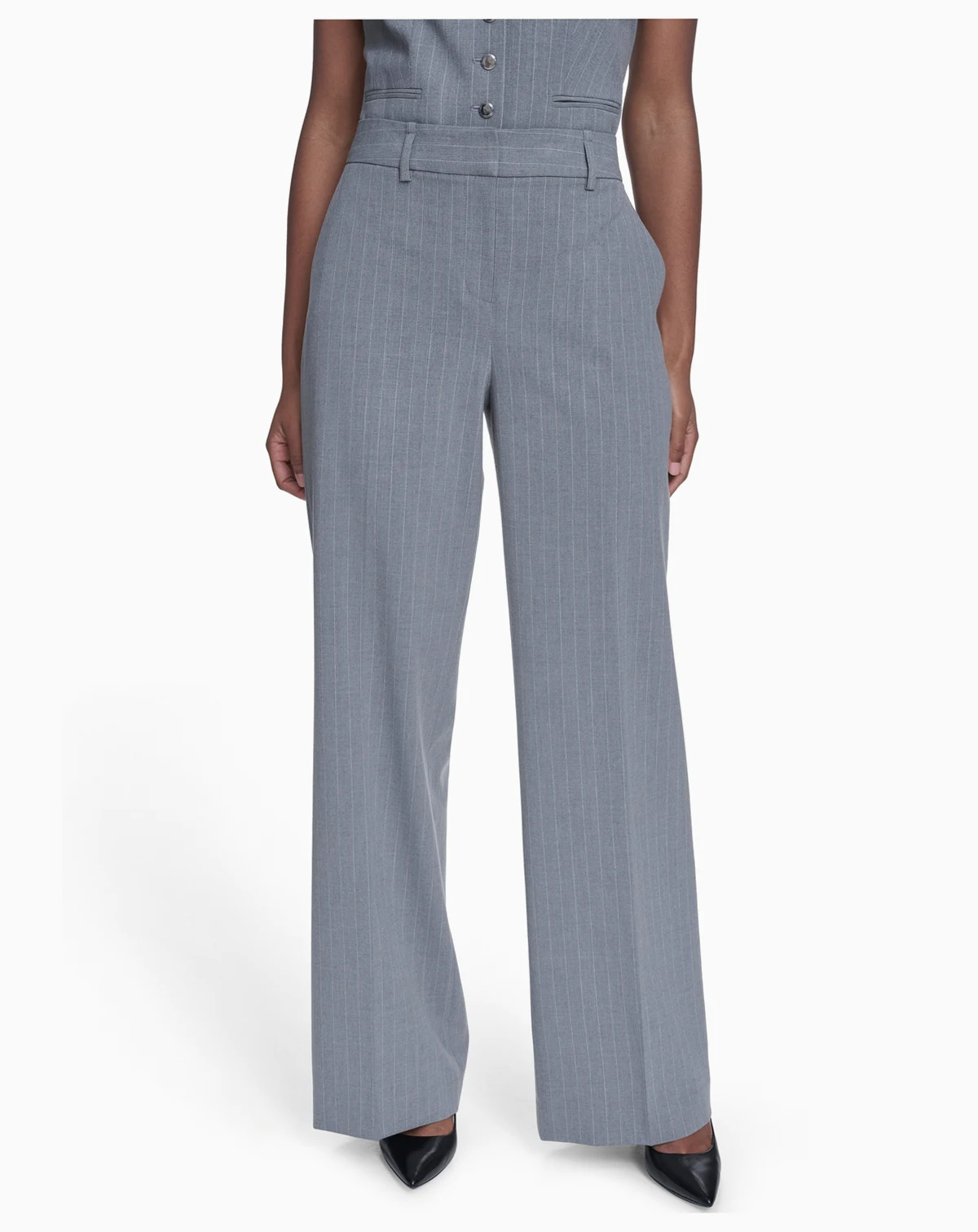 Women's Pinstripe Mid-Rise Pants