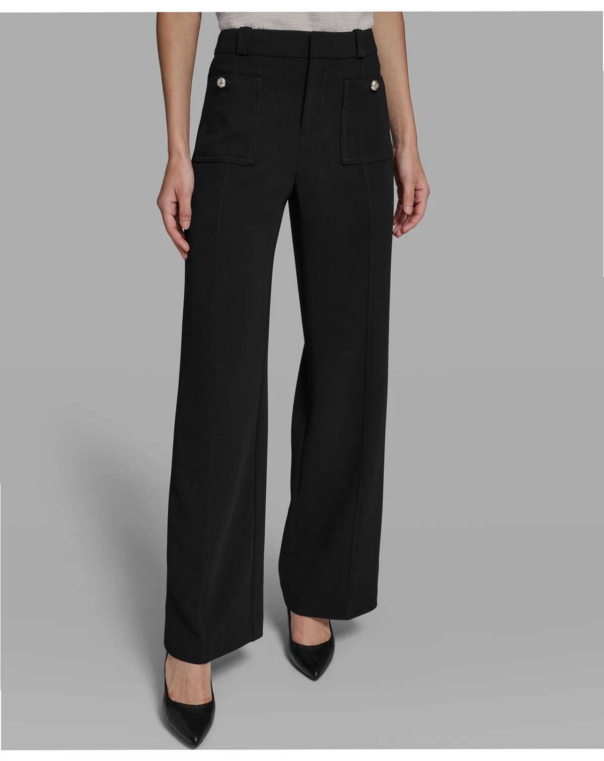 Women's Mid-Rise Patch Pocket Straight Pants