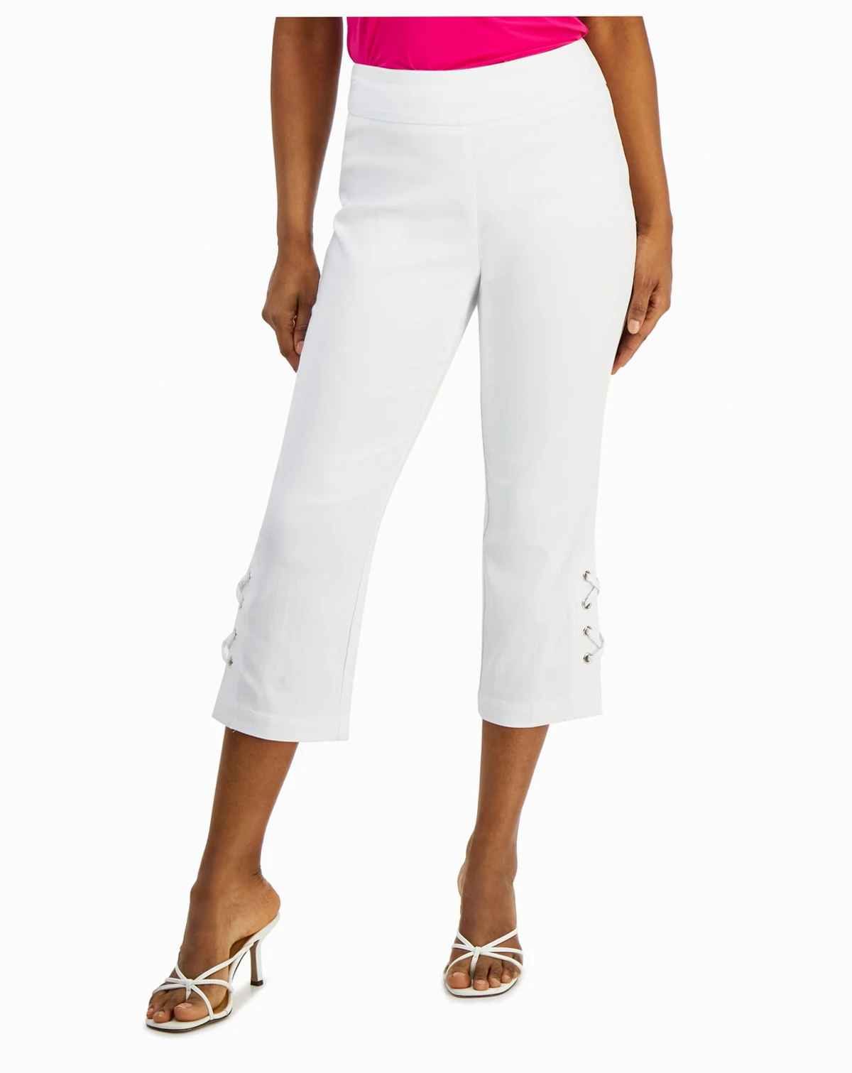 Petite Side-Lace-Up Capri Pants, Created for Macy's