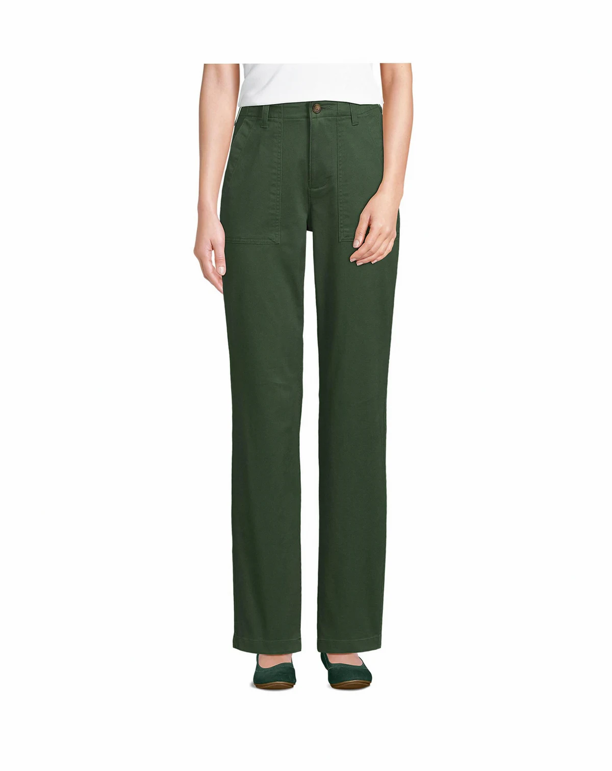Women's High Rise Chino Utility Straight Leg Pants