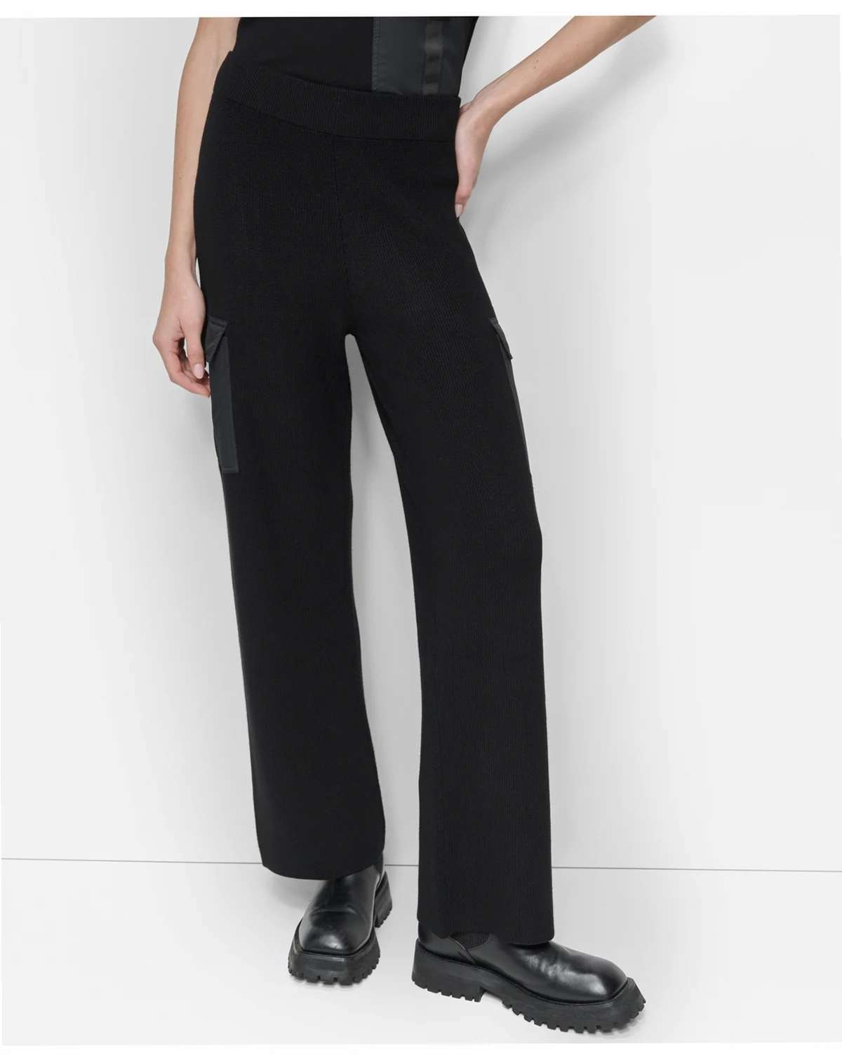 Women's Knit Straight-Leg Cargo Pants