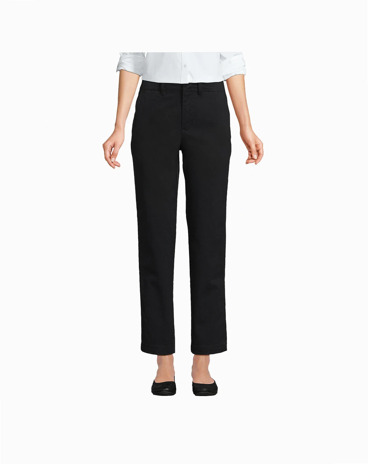 Women's Mid Rise Classic Straight Leg Chino Ankle Pants
