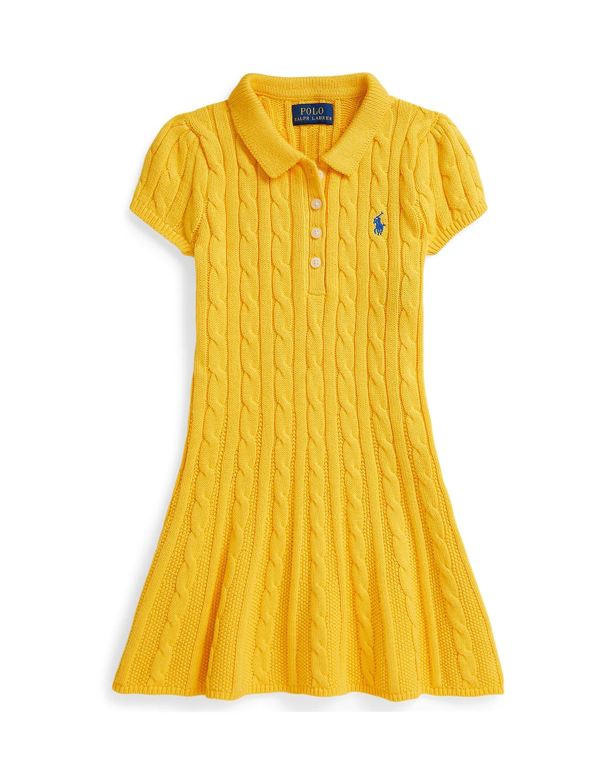 Girls' 2T-6X Cable Short-Sleeve Sweater Dress