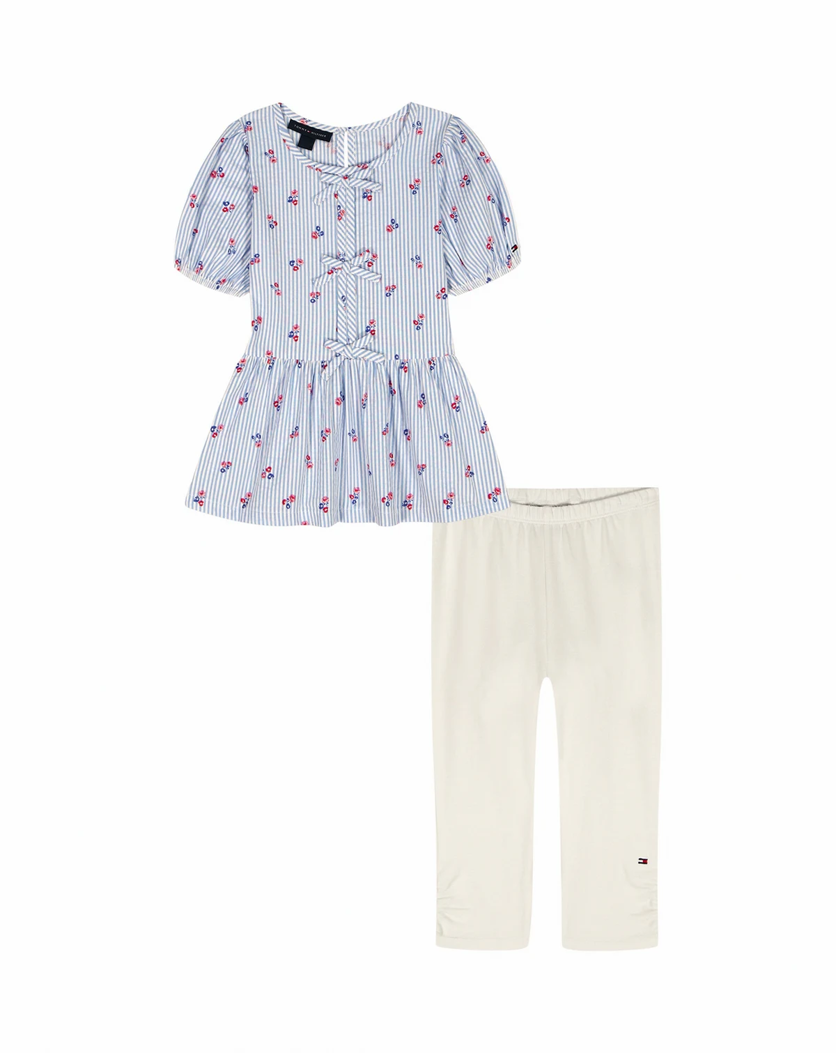 Toddler Girls' 2T-4T Round Neck Top and Cropped Leggings, 2-Piece Set
