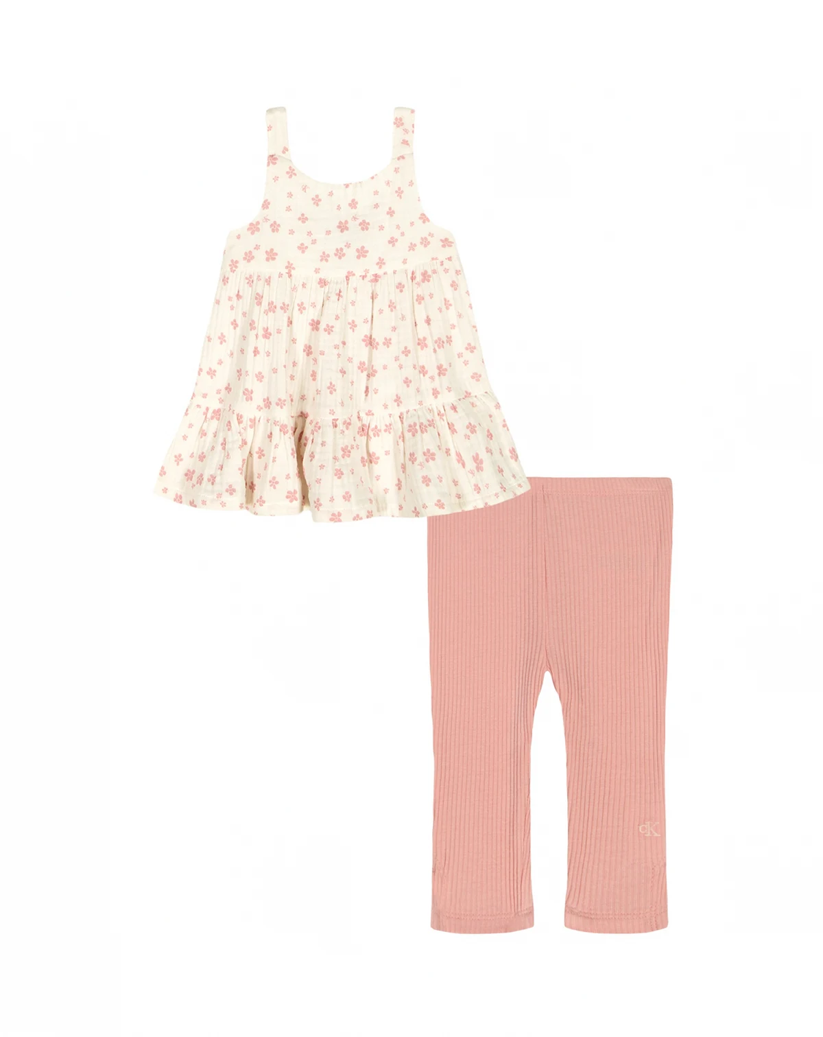 Girls' Toddler 2T-4T Floral Gauze Tunic and Capri Leggings, 2-Piece Set