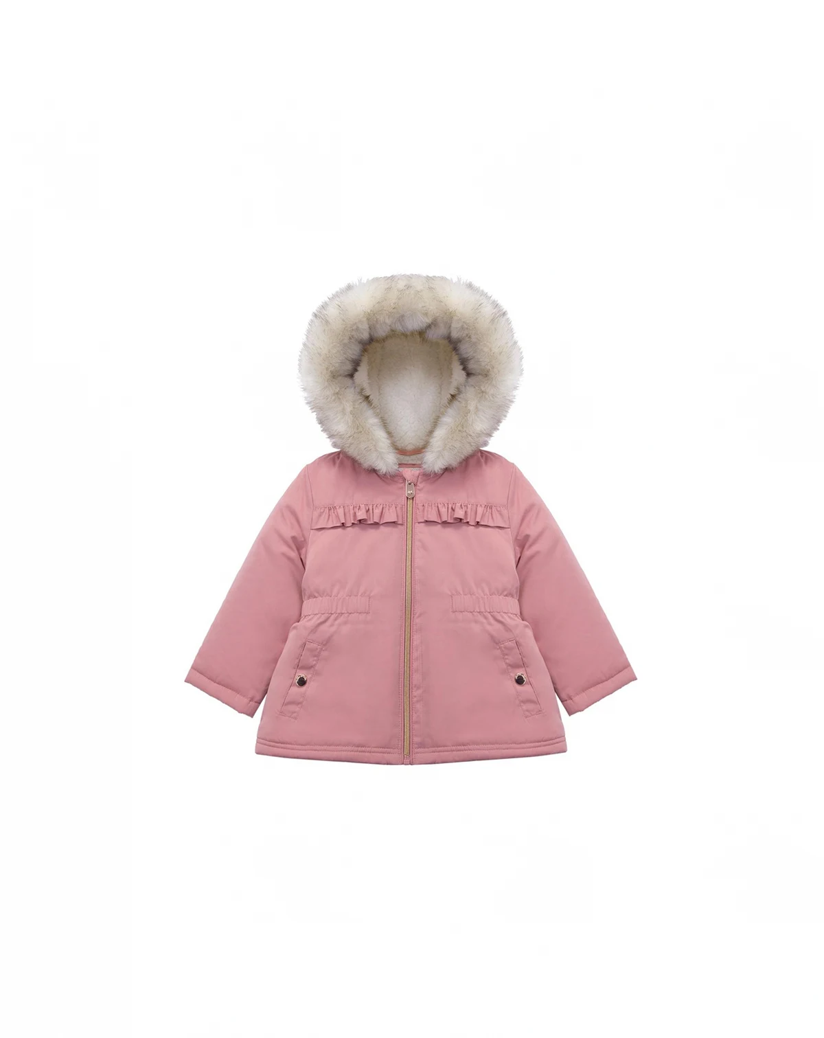 Toddler Girls Puffer Jacket with Sherpa Fleece Lining 2T-4T