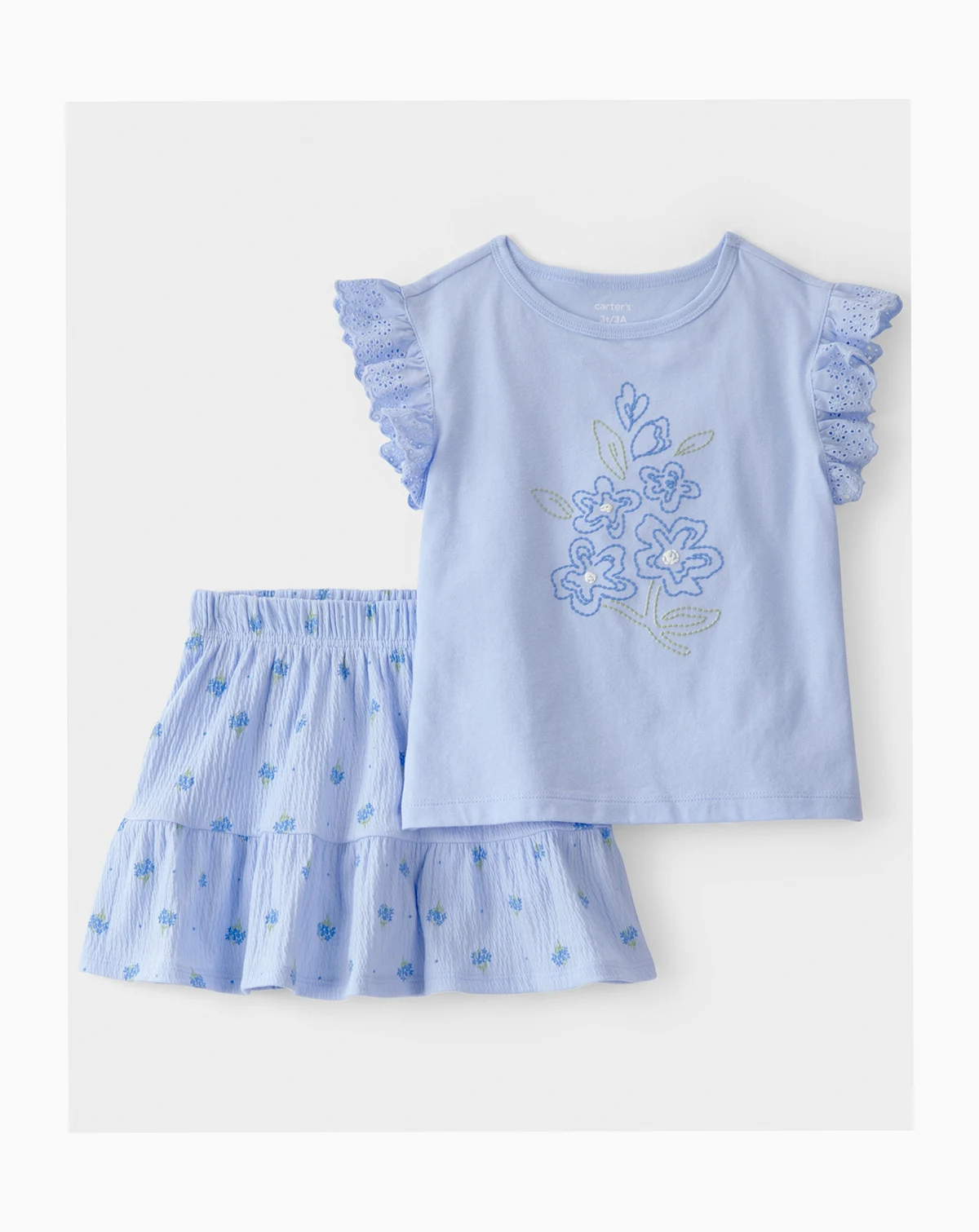 Girls' Toddler 2T-5T Floral Top & Skort, 2-Piece Set