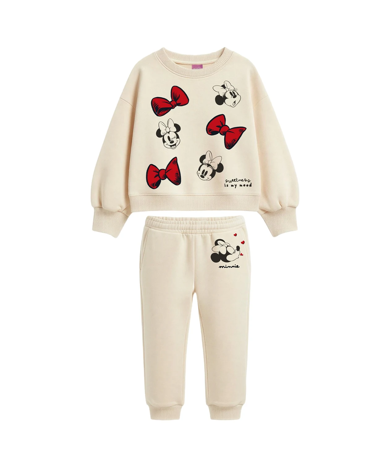 Girls' 2T-6X Long-Sleeve Top and Minnie Fleece Jogger, 2-Piece Set