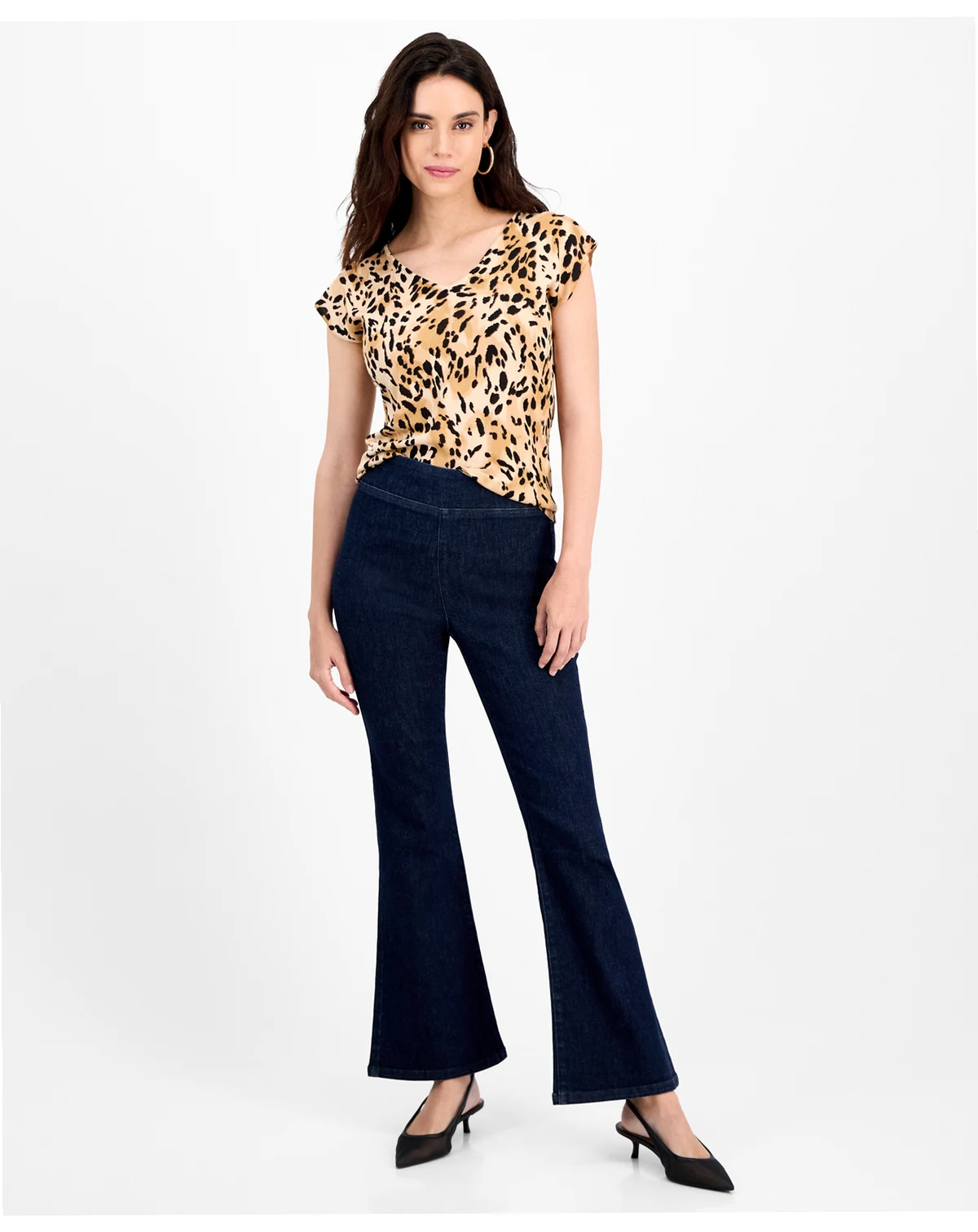 Women's High-Rise Pull-On Flare-Leg Jeans, Macy's Exclusive