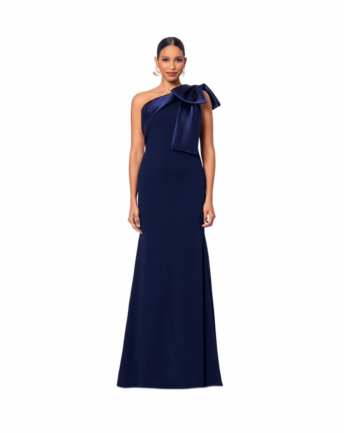 Women's Bow-Trimmed One-Shoulder Gown