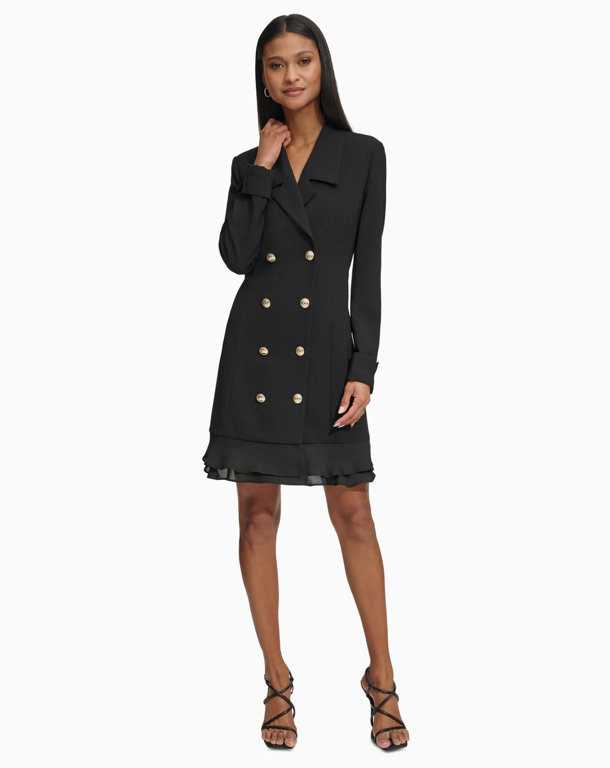 Women's Chiffon-Hem Blazer Dress