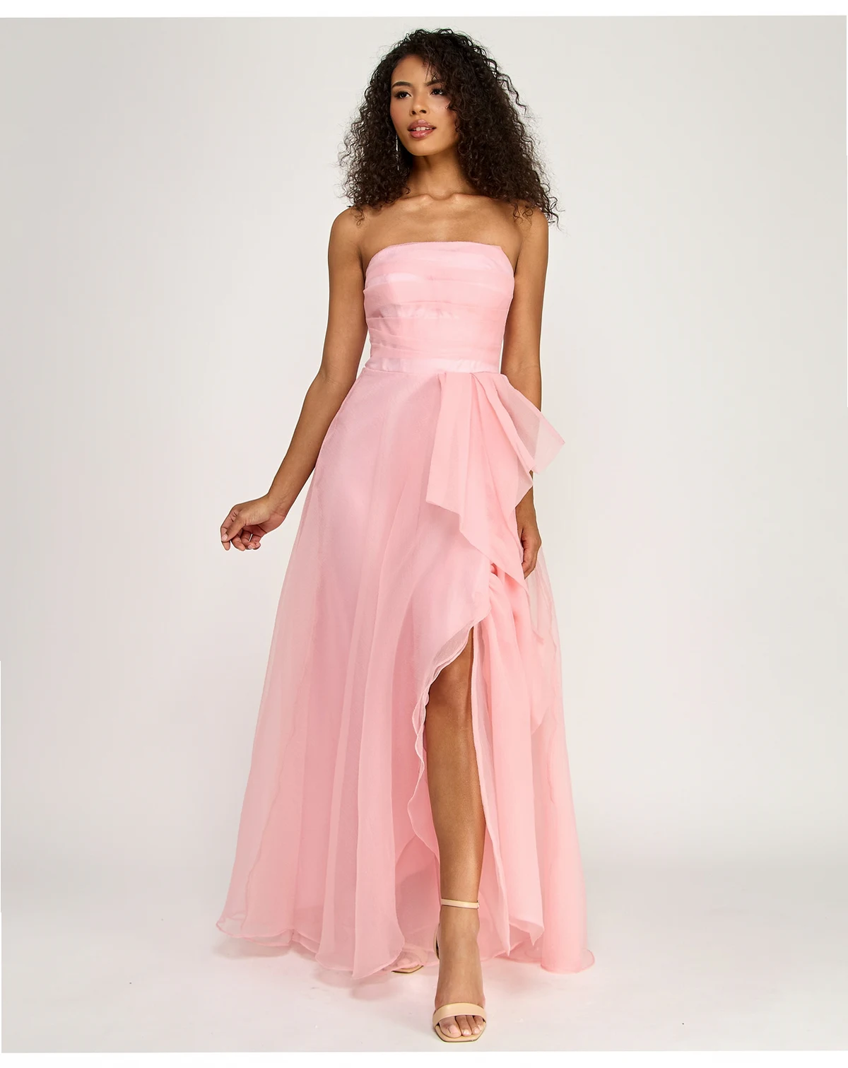 Juniors' Asymmetric Drape Strapless Ball Gown, Created for Macy's