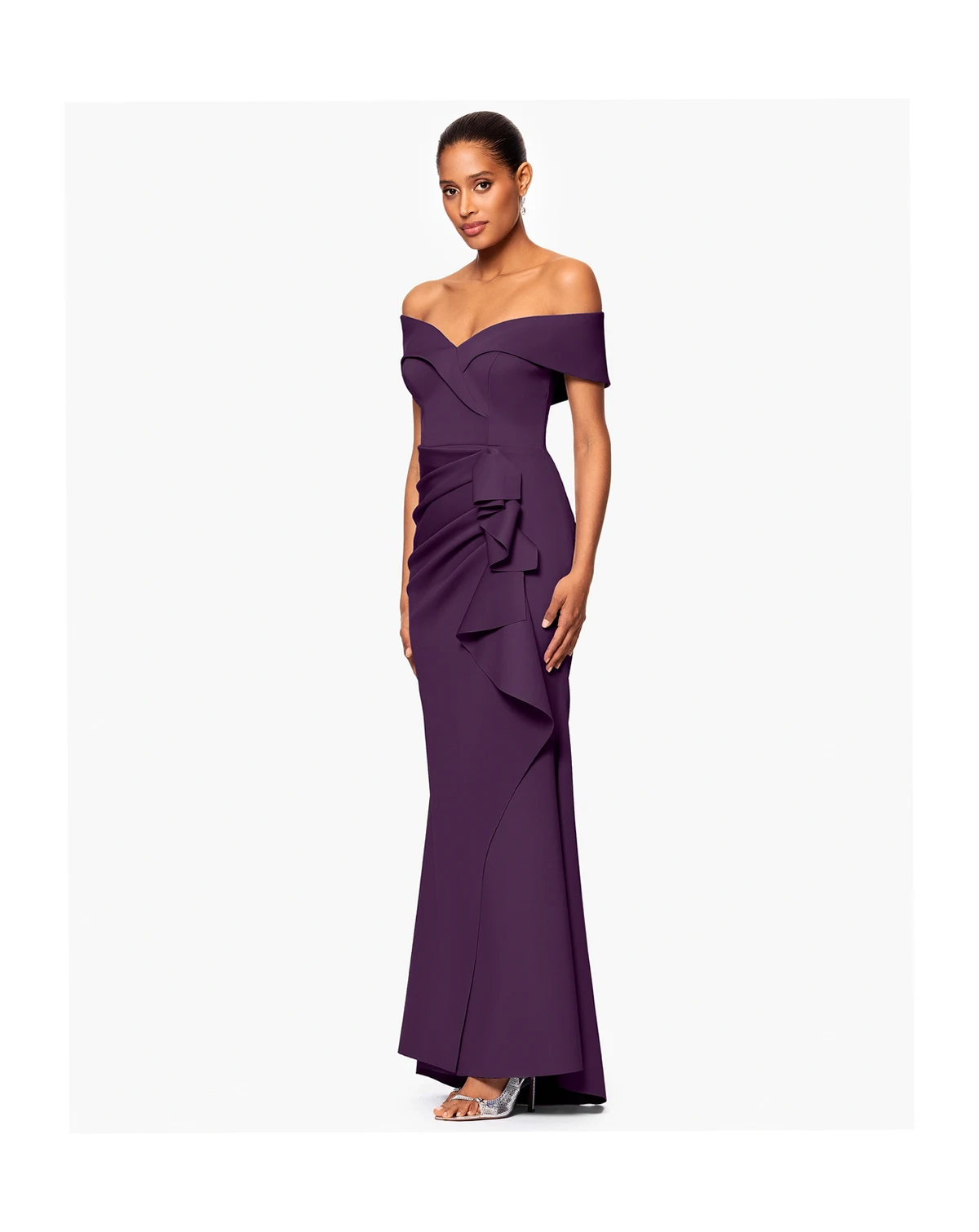 Scuba Off-The-Shoulder Gown