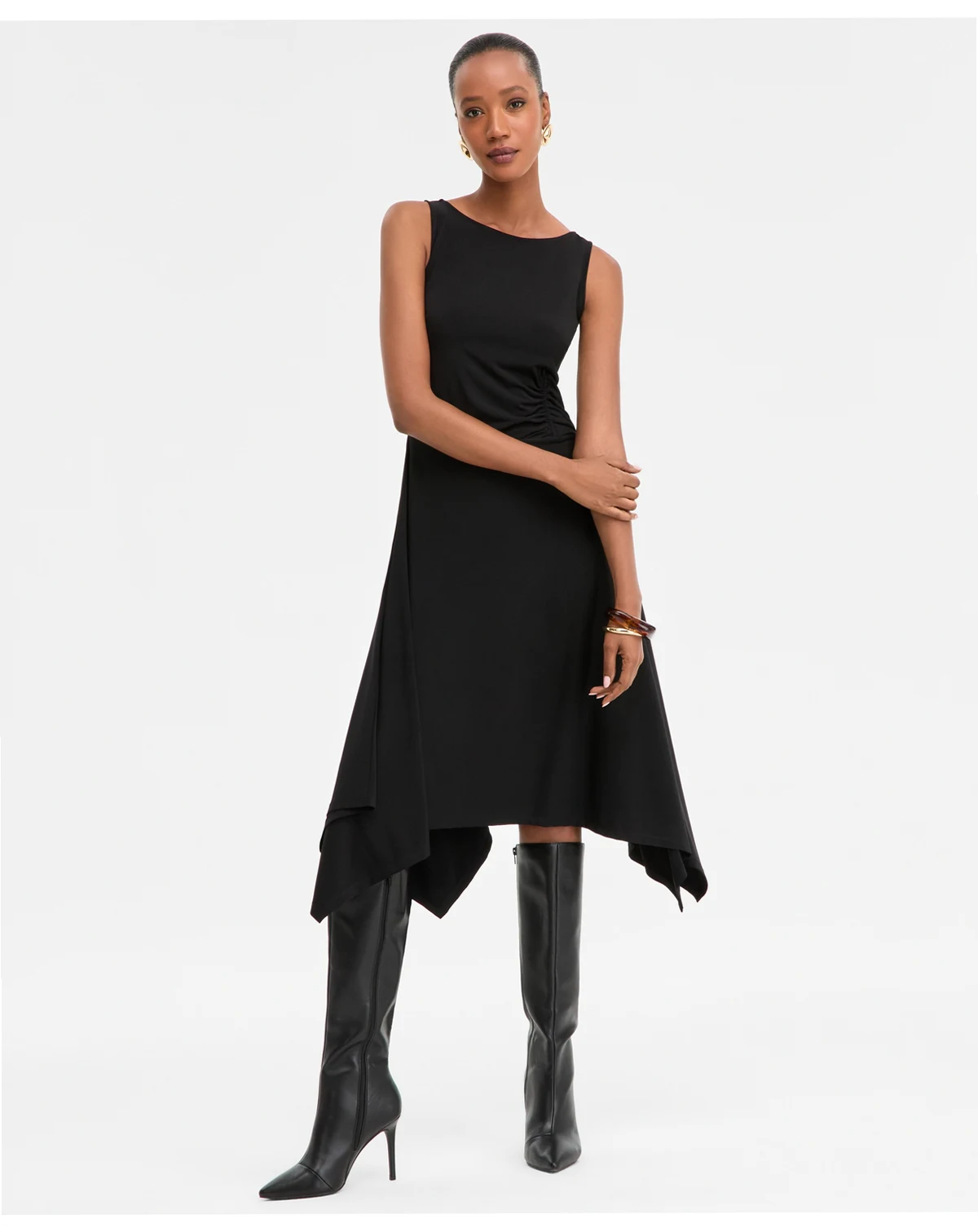 Women's Scoop-Neck Asymmetric-Hem Dress, Macy's Exclusive