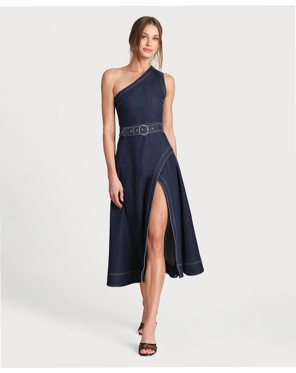 Women's One Shoulder Midi Dress